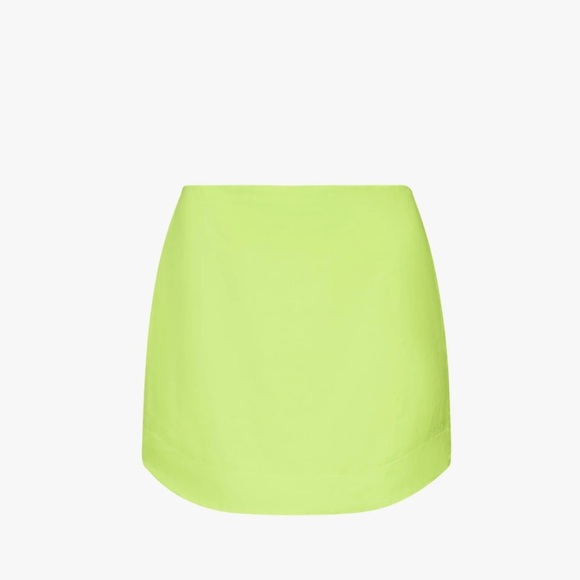 JW ANDERSON US sz 4 UK 8 lime green curved hem mini skirt NWT - Picture 2 of 9